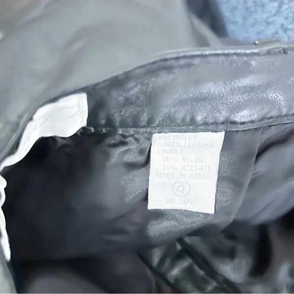 Vintage 100% Black Leather Lord & Taylor High Rise Tapered Pants - Picture 8 of 8